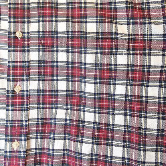 Cremieux Classics Mens Buttondown Shirt Red Blue Green Plaid Tartan 2XB Big 2X - Picture 3 of 11